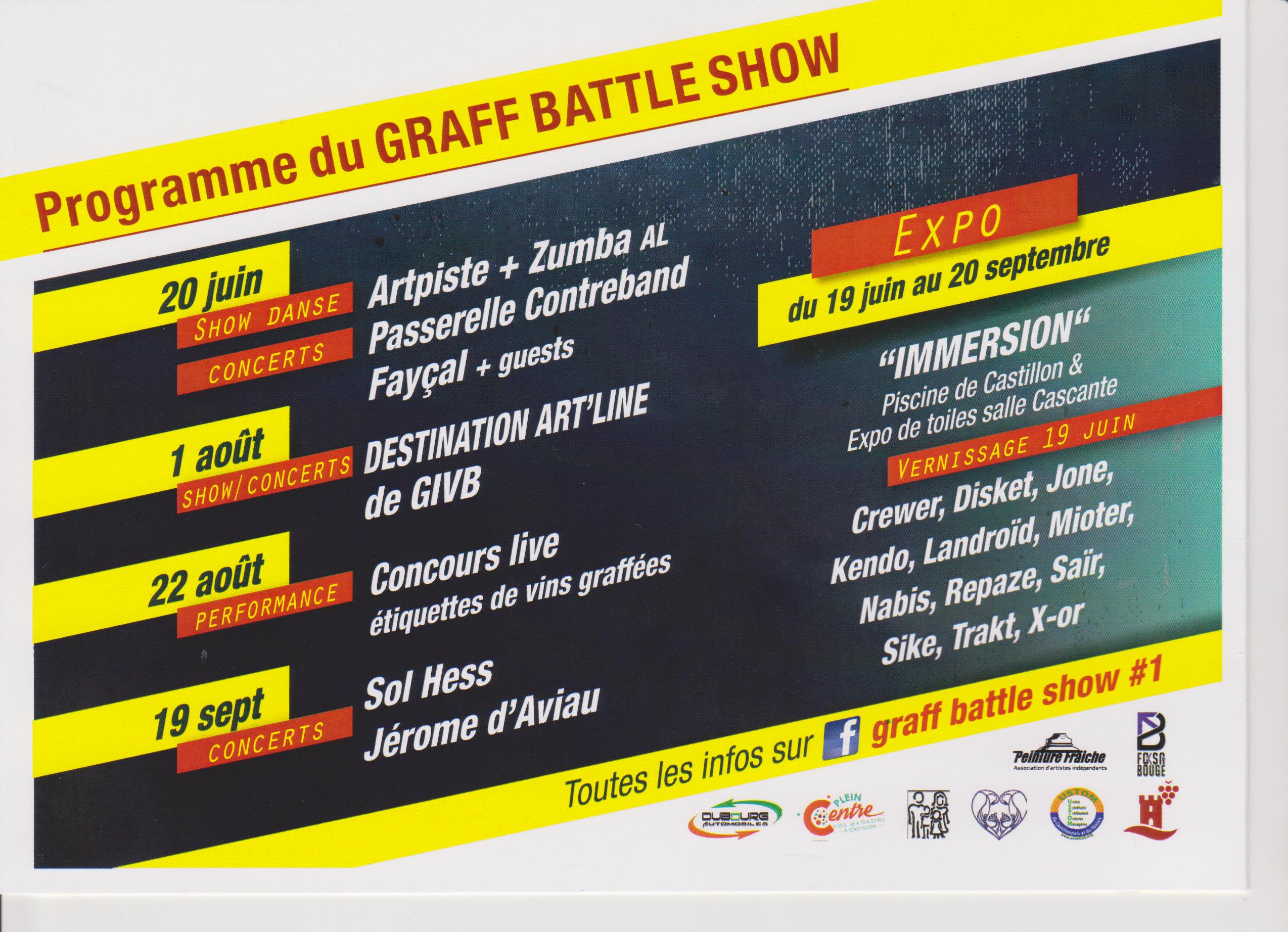 Programme Du Graff Battle Show Mairie De Castillon La Bataille Site De La Mairie De Castillon La Bataille